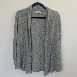 Ann Taylor Loft Womens Sweater Shirt Sz M Long Sleeve Gray Comfort Cardigan